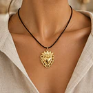 Colgante corazón detente baño de oro 18 k, color oro claro, 28 x 22 mm, por unidad
