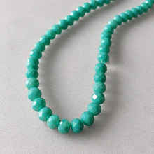 Cristal color jade, 6 mm por 5 mm, tira de 98 unidades
