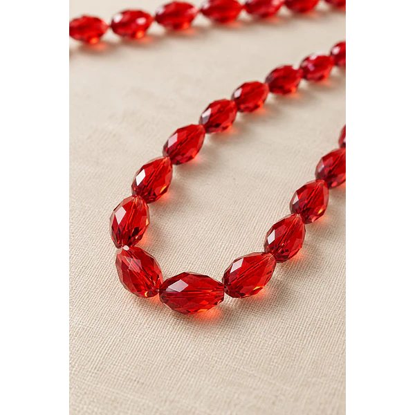 Cristal gota rojo, 15 mm de largo x 12 mm de ancho, set de 10 unidades