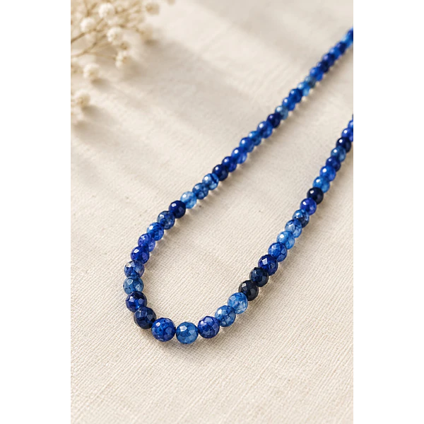 agata facetada de 4 mm, en tonos azules de 95 piedras APROX