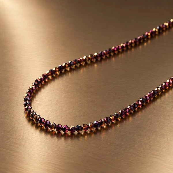 Cristal 1 mm, color dorado rose metalizado, tira de 180 cristales aprox