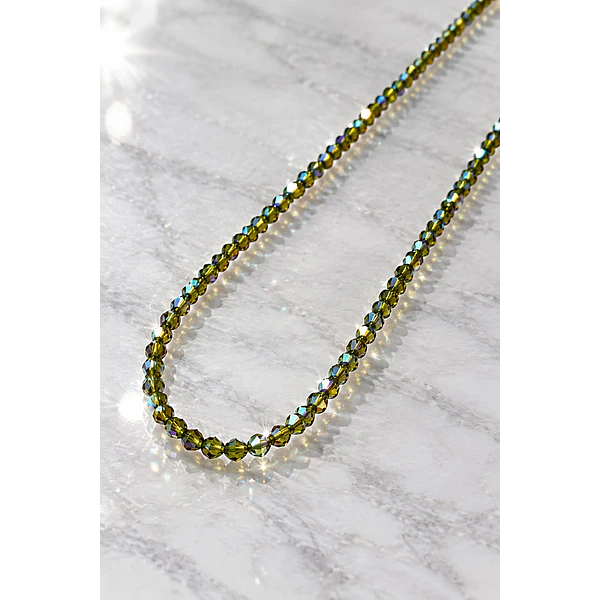 Cristal 1 mm, color verde tornasol, tira de 195 cristales aprox