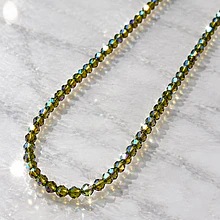 Cristal 1 mm, color verde tornasol, tira de 195 cristales aprox