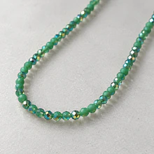 Cristal 1 mm, verde claro, tira de 195 cristales aprox