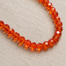 Cristal facetado de 6 mm, color naranja, tira de 90 cristales aprox.
