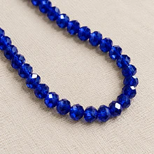 Cristal azul 6 mm por 5 mm, tira de 90 unidades