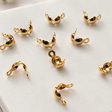 Tapa nudo, Tapanudo acero inoxidable dorado, 7,4 x 4 mm, set de 10 unidades (5 pares)