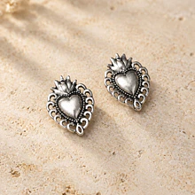 Dije plateado corazón detente, 20 x 15 mm, set de 2 unidades. San Valentin