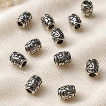 separador plateado con diseño 6 x 4 mm, agujero de 2,5 mm, set de 12 unidades