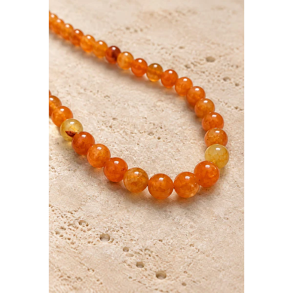 Agatas, Agata lisa de 8 mm, en tonos naranjas, tira de 48 piedras aprox