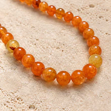 Agatas, Agata lisa de 8 mm, en tonos naranjas, tira de 48 piedras aprox