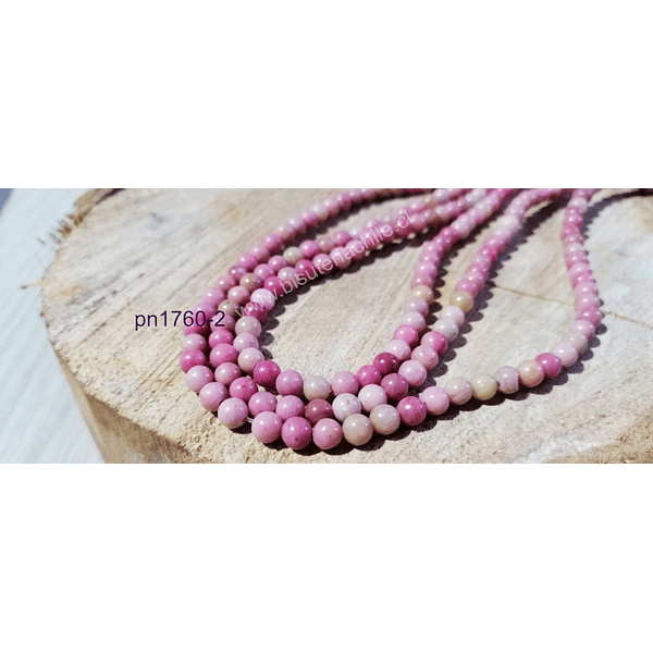 Rodocrosita 4,6 mm, tira de 82 unidades aprox.