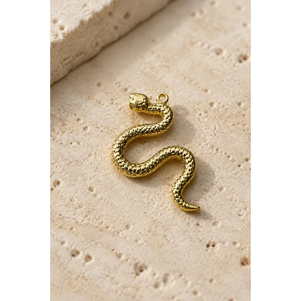 Colgante serpiente, chapado oro 18k,  6 unidades 