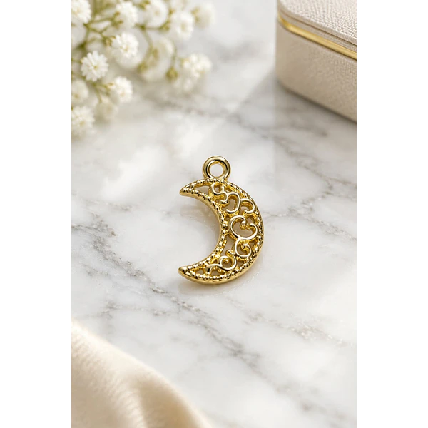Dije baño de oro, 17 x 12 mm, por unidad