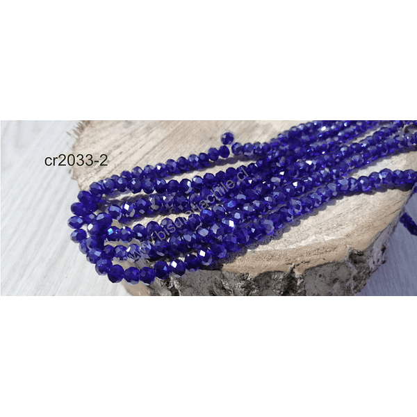 Cristal azul tornasol, de 6 mm, tira de 98 unidades aprox