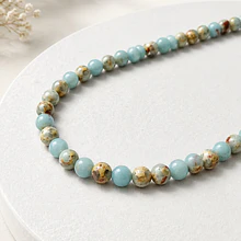 Jaspe aqua 6 mm, tira de 60 piedras aprox