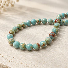 Jaspe aqua 8 mm, tira de 46 piedras aprox