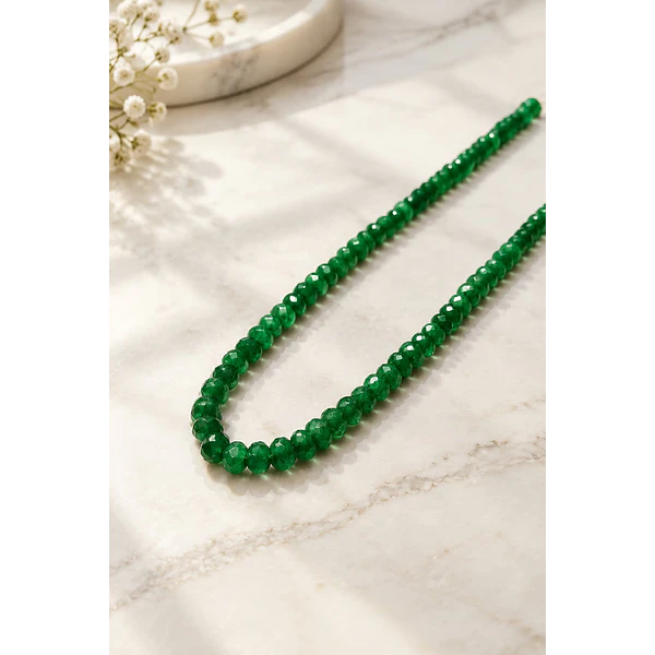Agata verde RONDELL, de 4 mm, tira de 110 piedras aprox.