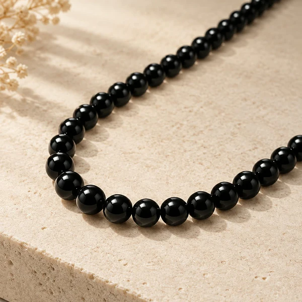 Onix negro 6 mm, tira de 60 piedras aprox