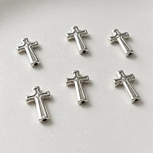 Separador plateado en forma de cruz, 15 x 10 mm, set de 6 unidades