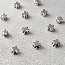 separador plateado en forma de cruz, 6 mm de diámetro, set de 10 unidades