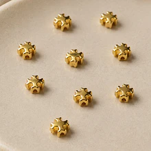 separador dorado en forma de cruz, 6 mm de diámetro, set de 10 unidades