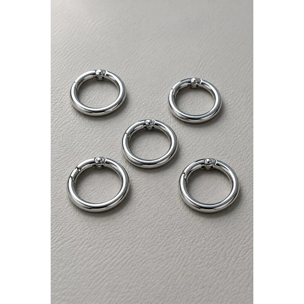 gancho llavero plateado, 23 mm, set de 5 unidades