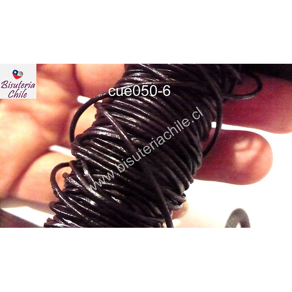 Cuero negro de 1 mm, por metro