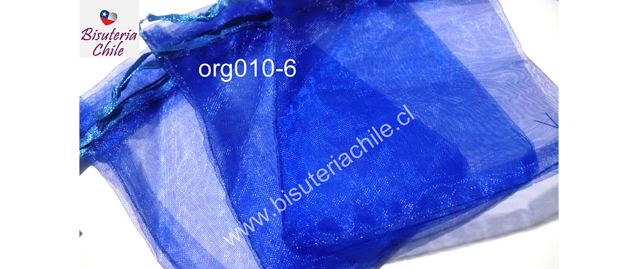 Bolsa de organza azul, 9 x 12 , set de 10 unidades