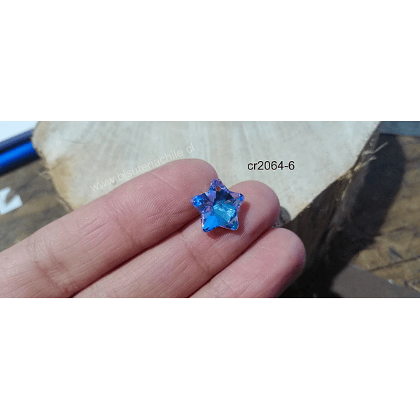 Cristal excelente calidad, austriaco, estrella, con orificio superior 13 mm, por unidad