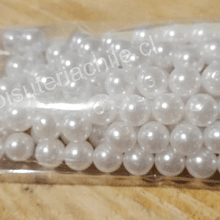 Perla fantasía en color blanco, de 10 mm, set 20 grs (38 aprox)