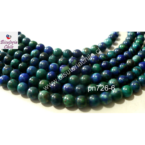 Azurita 4 mm, tira de 95 piedras aprox