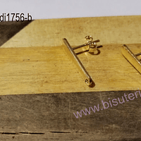 Base de aro baño de oro 18 k, color oro claro, 22 x 5 mm, por par
