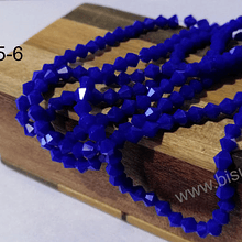 Cristal tupi 6 mm en color azul , tira de 45 cristales aprox.