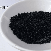 Mostacilla negro, (15/0 (1,5 mm), bolsa de 50 grs