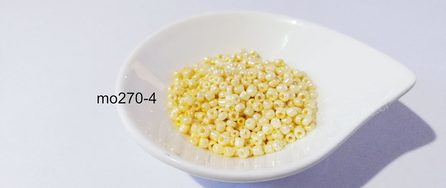 mostacilla crema nacarado de 8/0 (3 mm), set de 50 grs