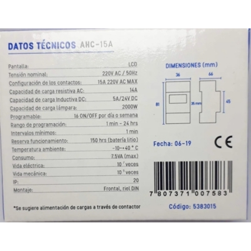 Temporizador Digital Programable 220v Riel Din