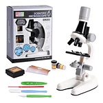 Kit Microscopio Compuesto Con Luz 100x A 450x + Accesorios