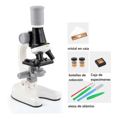 Kit Microscopio Compuesto Con Luz 100x A 450x + Accesorios