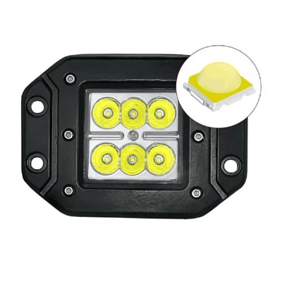 Pack 2 Focos Neblinero 18w Embutido Auto O Camion Led Cree