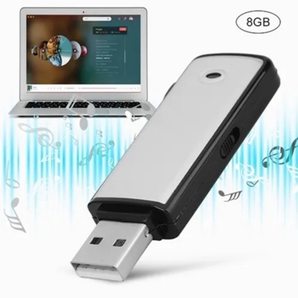 Micrófono Espía Inalámbrico Usb Spy 8gb Grabadora De Voz