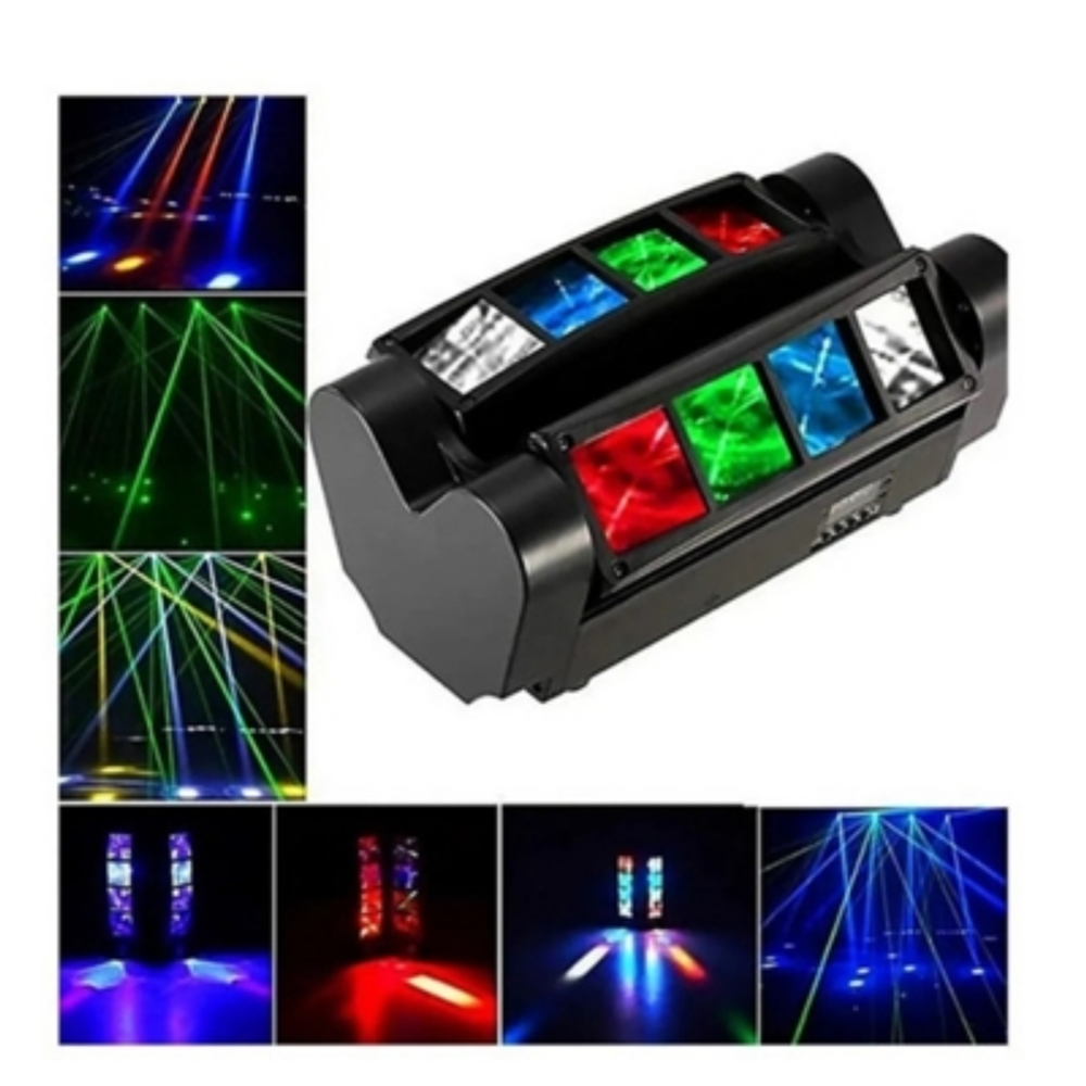 Cabeza Movil Led Spider Beam Rgbw Dmx 8x3w Luz Disco