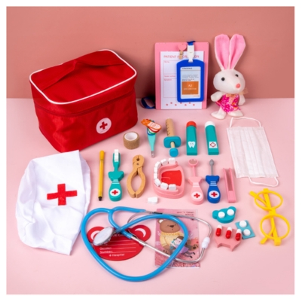 Set Juego De Roles Doctor- Dentista Juego Madera Niños