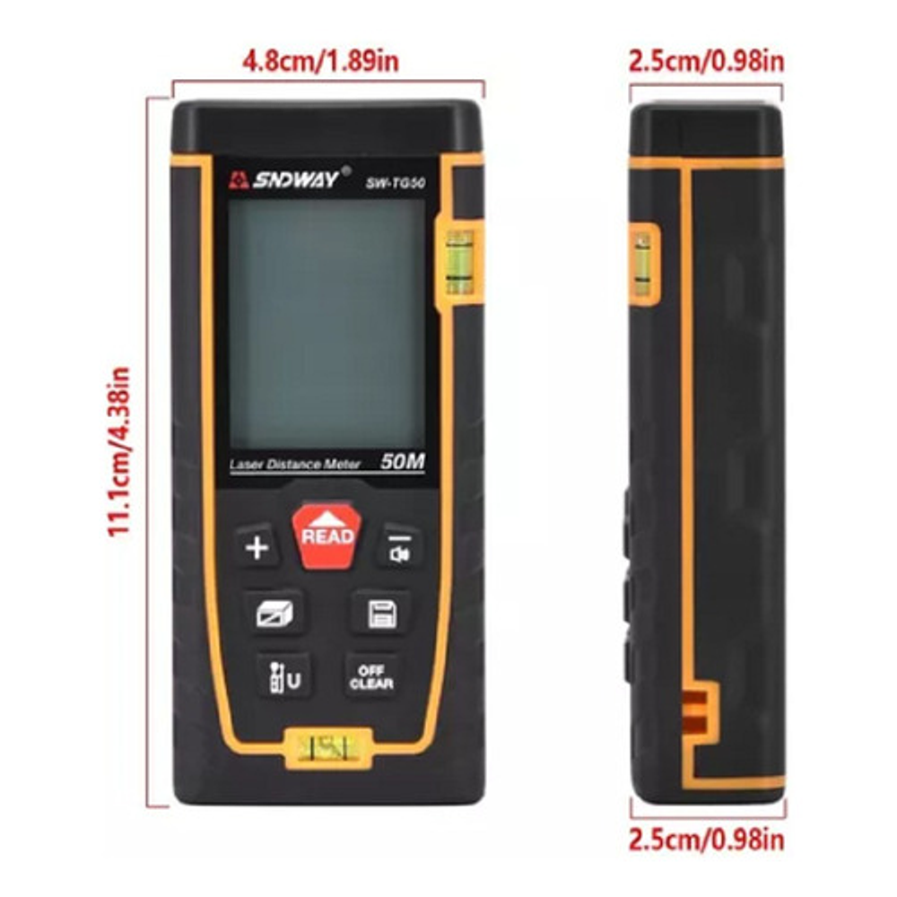 Medidor De Distancia Laser Digital 50 Metros