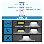 Lámpara Solar Recargable Exterior Jardín Pared Luz 100 Cob