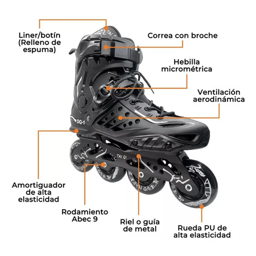 Patines En Linea Ajustables Roller Profesionales Adulto