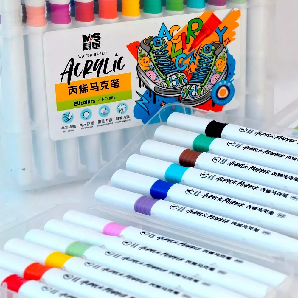 Lápices Acrílicos Marcadores 48 Colores Acrylic Paint Marker