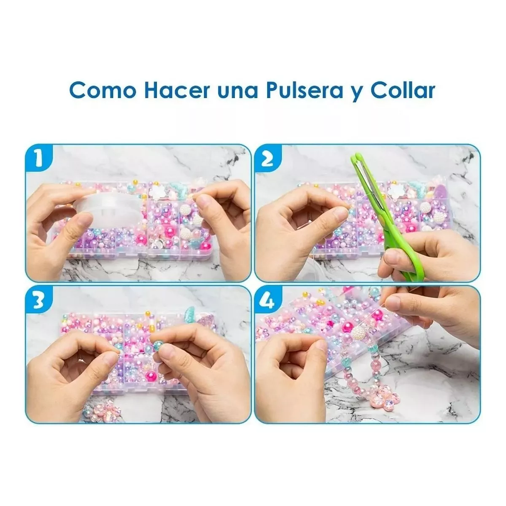 Juego De Cuentas De Sirena 500 Uds Kit Hacer Pulsera Collar