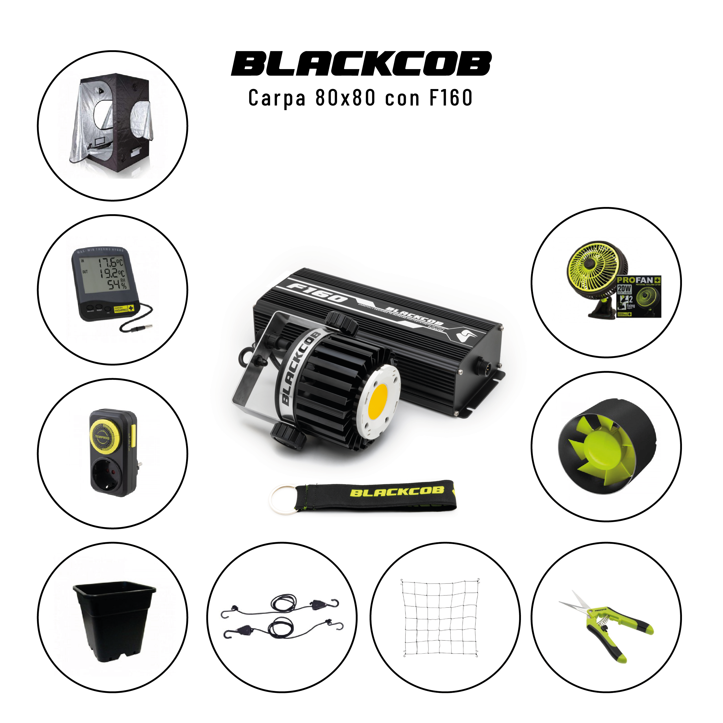 KIT Blackcob F160 Carpa 80x80