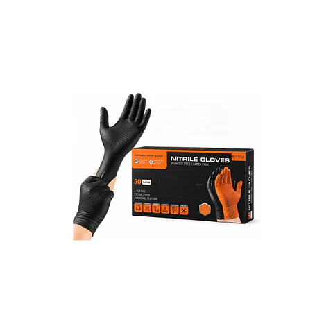 Guantes Nitrilo Negros Texturizados Profesional 8.0gr 50 Uds